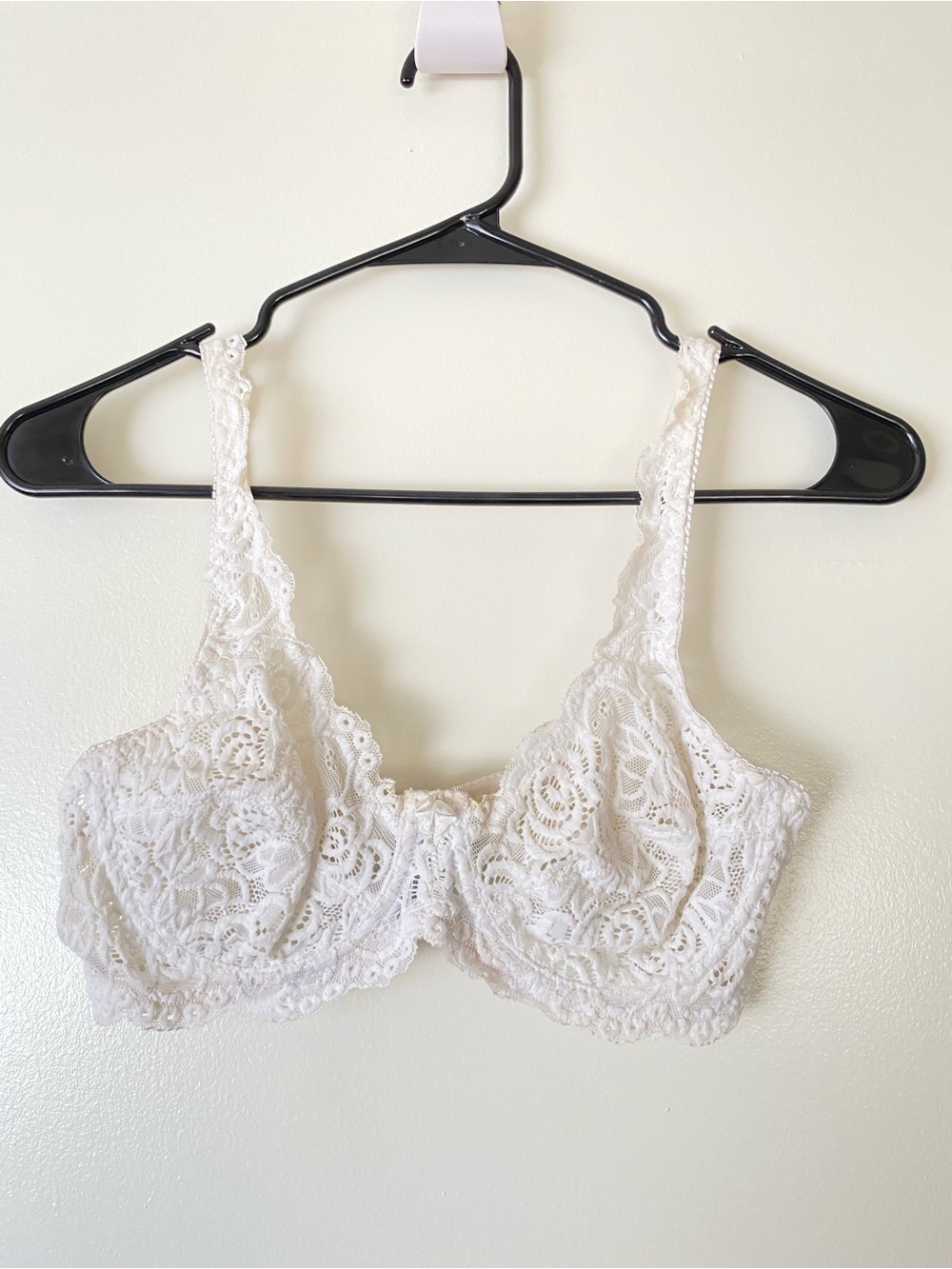 White Lace Underwired Support Balconette Bra Size 36B